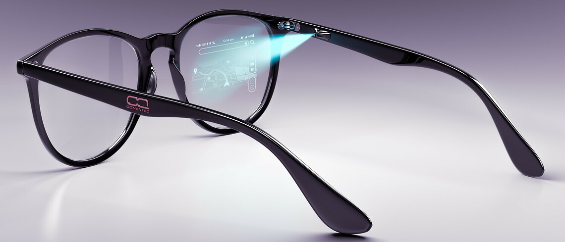 So könnte ein AR-Brille mit der Technologie von OQmented aussehen.