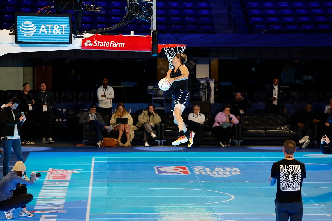 LED-Boden beim NBA All-Star-Wochenende, Februar 2024. Quelle: NBA.