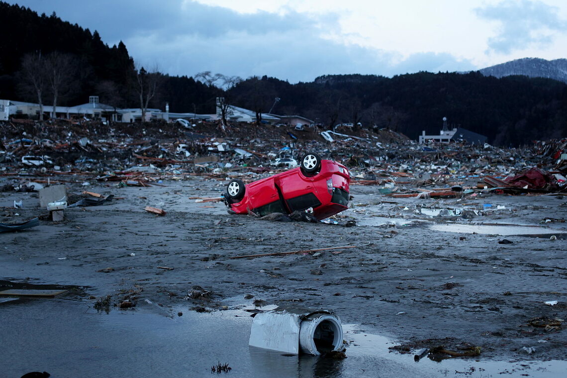 Zerstörungen nach dem Tsunami von 2011 in Japan