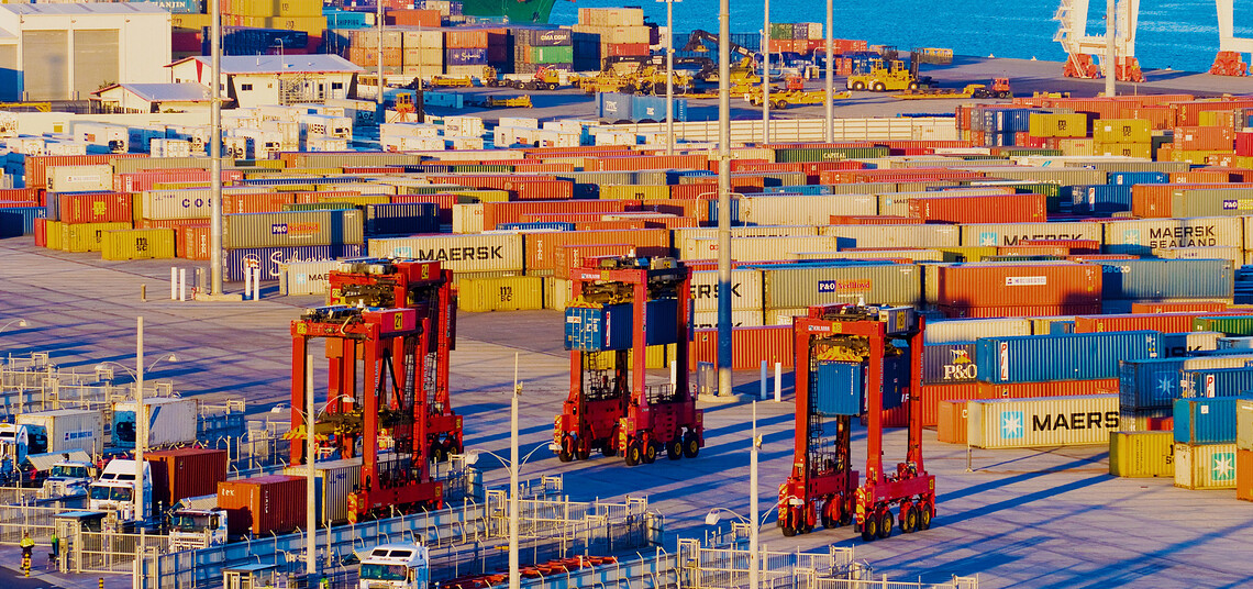 Autostrads bewegen automatisiert Container im Hafen von Brisbane. Bild: Kalmar